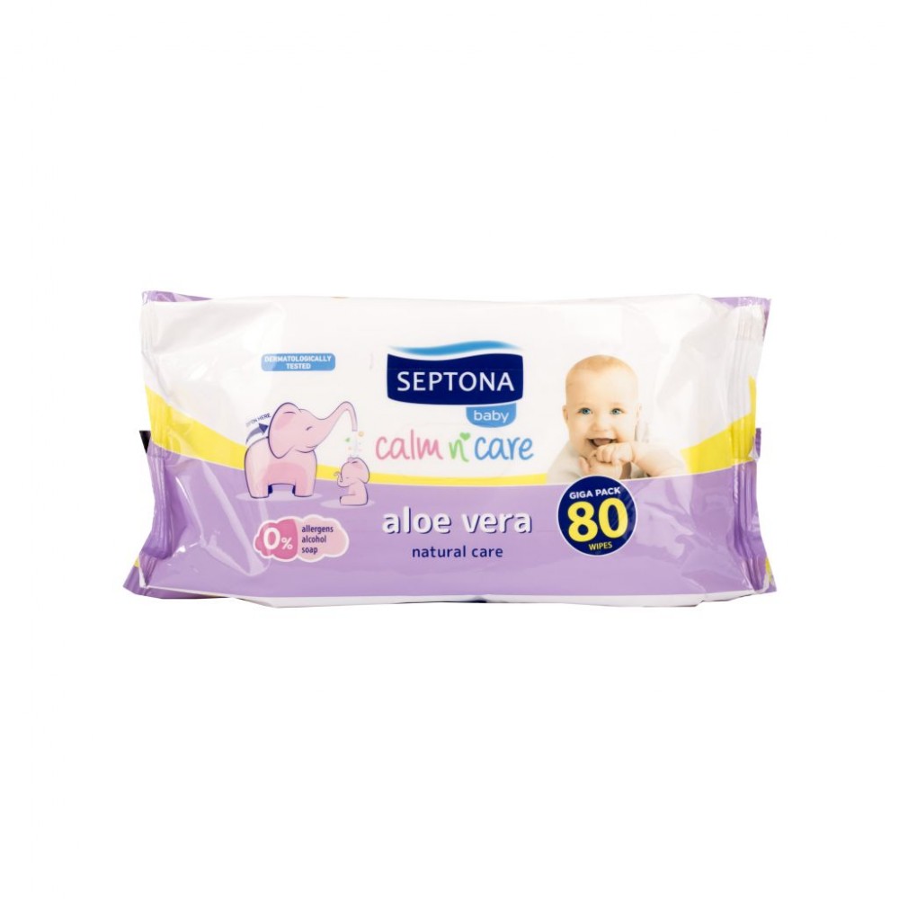 Septona baby törlőkendő aloe vera 80 db