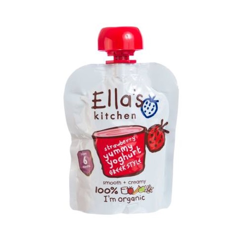 Ellas Kitchen bio görögjoghurt szamóca bébiétel 90 g