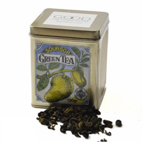 Mlesna szálas zöld tea soursop ízesítéssel teásdobozban 100 g