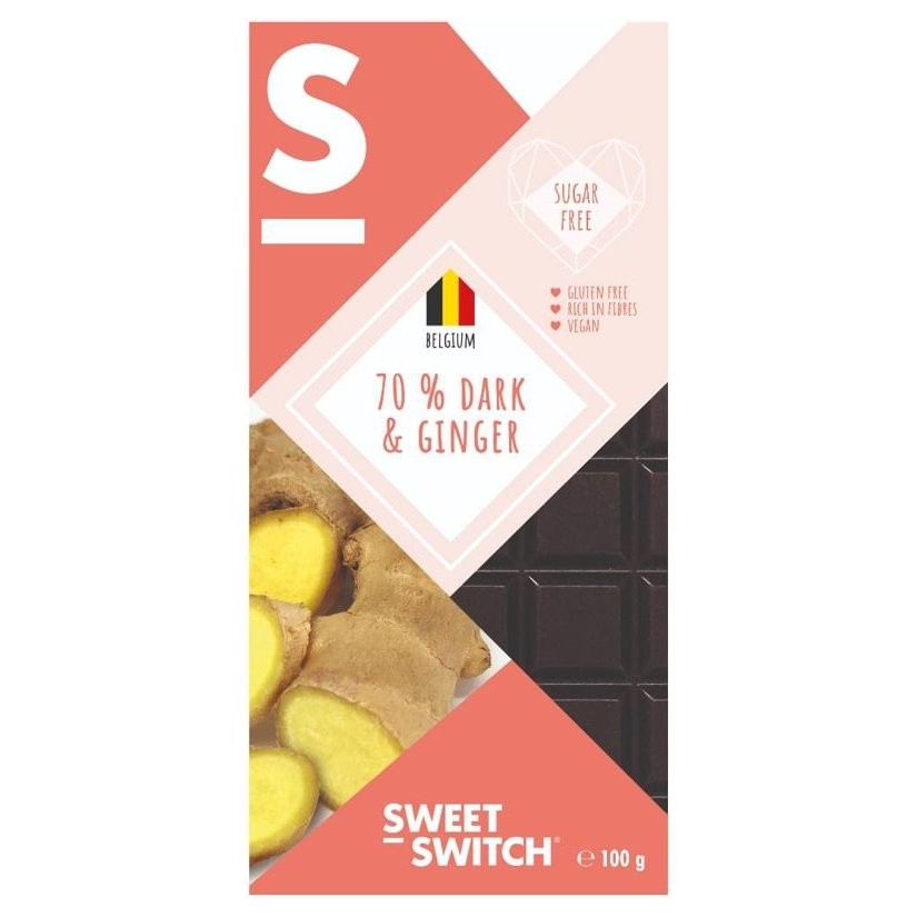 Sweet Switch étcsokoládé 70% gyömbéres 100 g