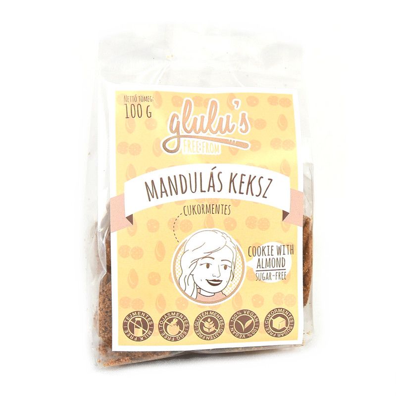 Glulu's freefrom cukormentes mandulás keksz 100 g