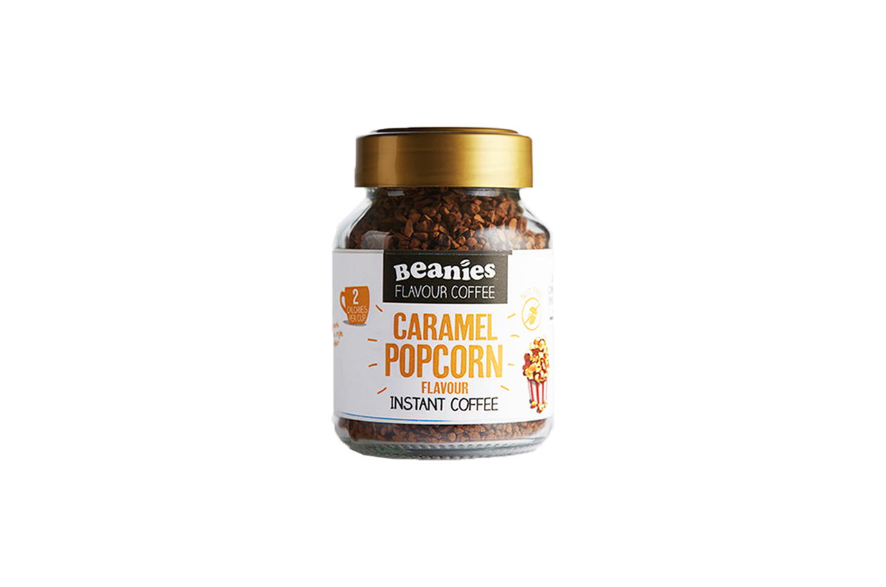 Beanies karamell-popcorn ízű instant kávé 50 g