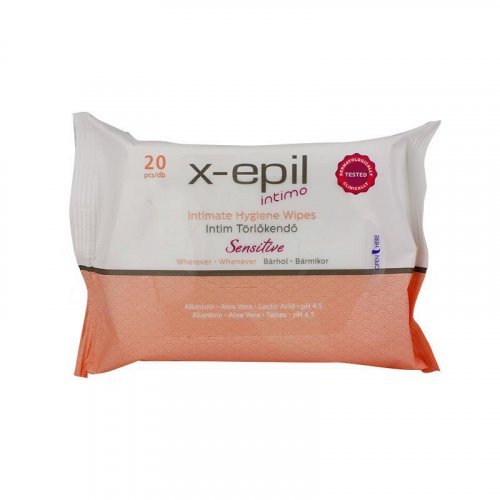 X-Epil intimo intim törlőkendő-sensitive 20 db