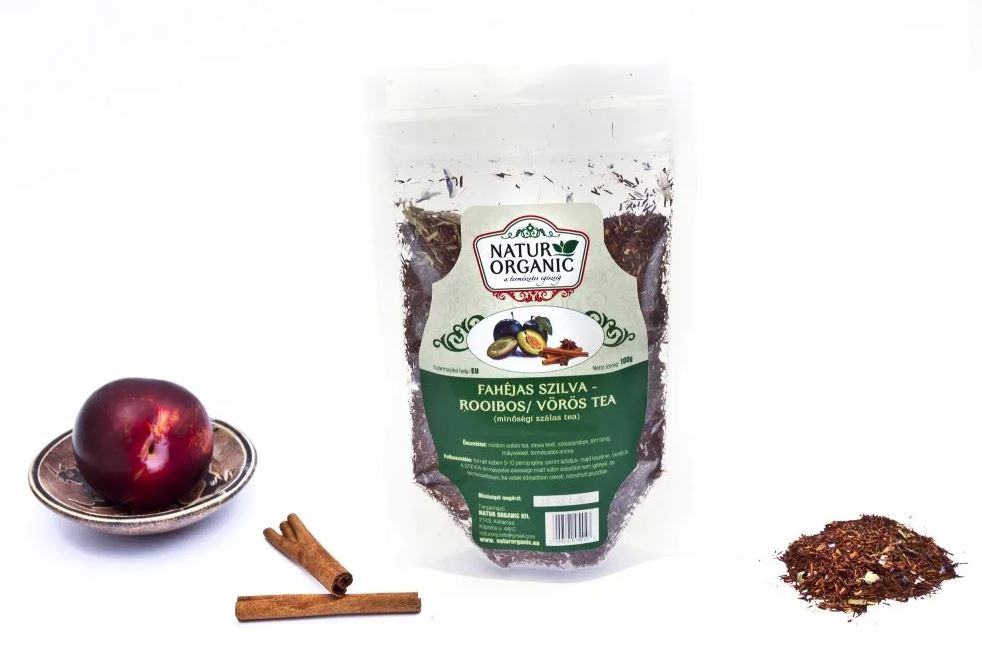 Natur organic fahéjas szilva-rooibos/vörös tea szálas 100 g