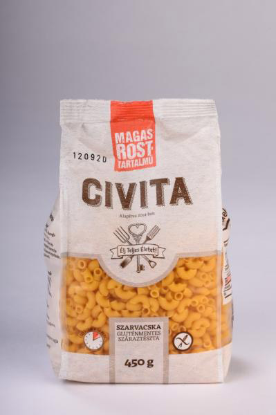 Civita szarvacska magas rostos tészta 450 g