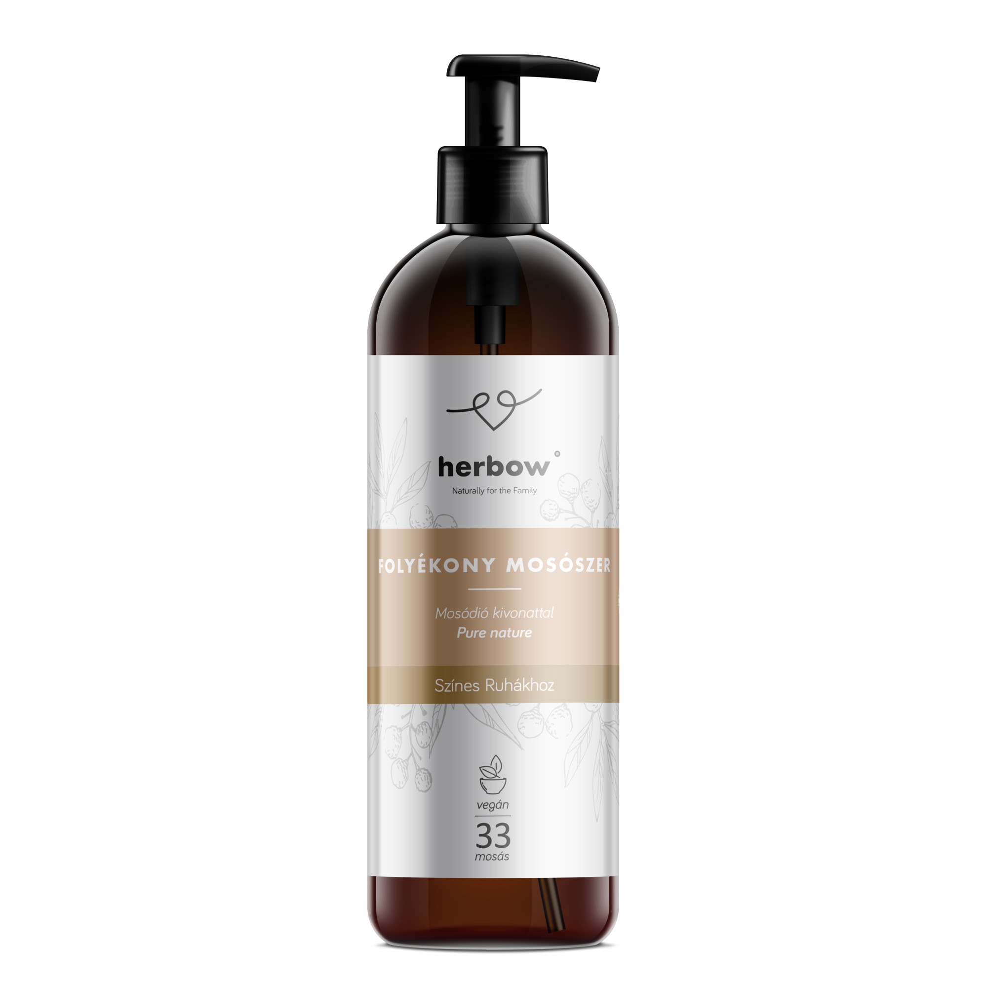Herbow folyékony mosószer színes ruhákhoz pure nature 1000 ml