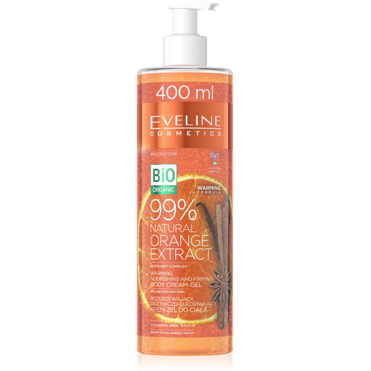 Eveline 99% natural orange melegítő hatású testkrém-gél 400 ml