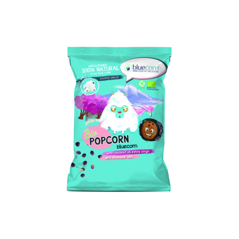 Bio kék kukorica popcorn extra szűz kókuszolaj-himalayasóval 50 g