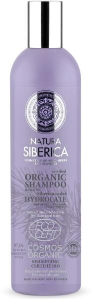 Natura siberica virágvíz alapú regeneráló és védo bio sampon 400 ml
