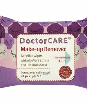 Doctor Care sminklemosó törlőkendő 100% biodegradable 20 db