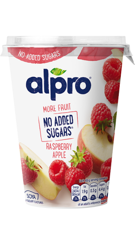 Alpro almás-málnás szójagurt hozzáadott cukrot nem tartalmaz 400 g