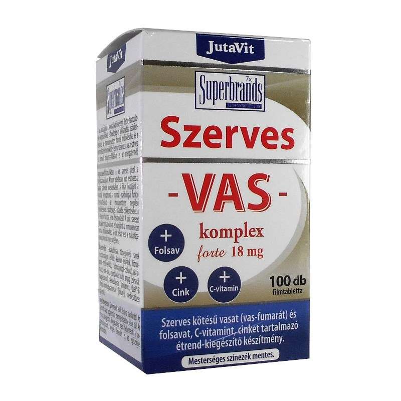 Jutavit szerves vas komplex forte 18 mg 100 db