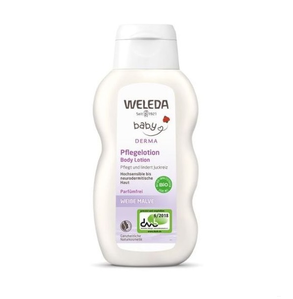 Weleda fehér mályvás illatanyagmentes baba testápoló 200 ml