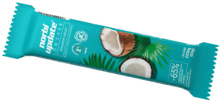 Update1 coco dream kókuszos szeletek belga tejcsokoládéba mártva édesítőszerekkel 2*30g (60g)