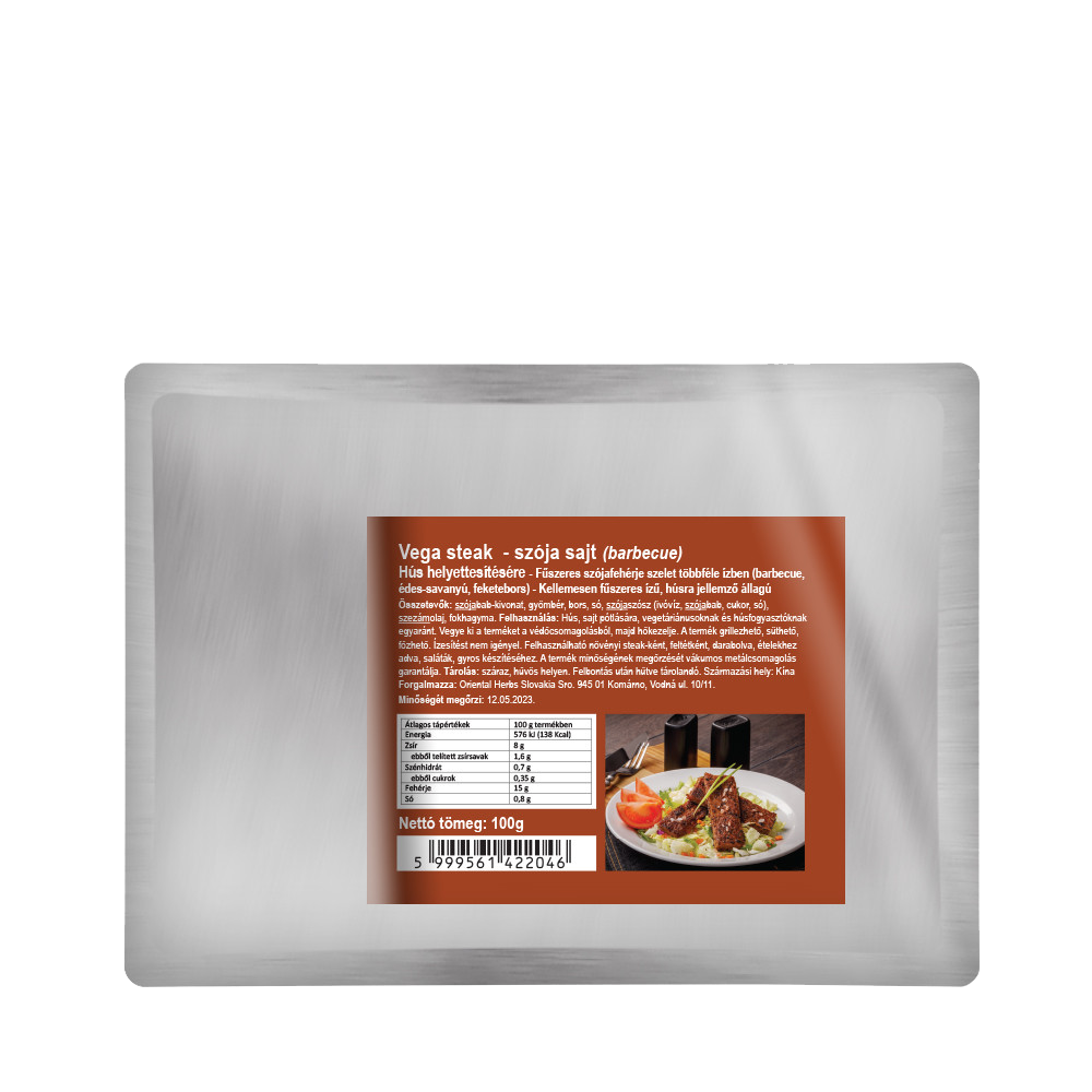 Dr. chen vega steak-szójafehérje szelet barbecue 100 g