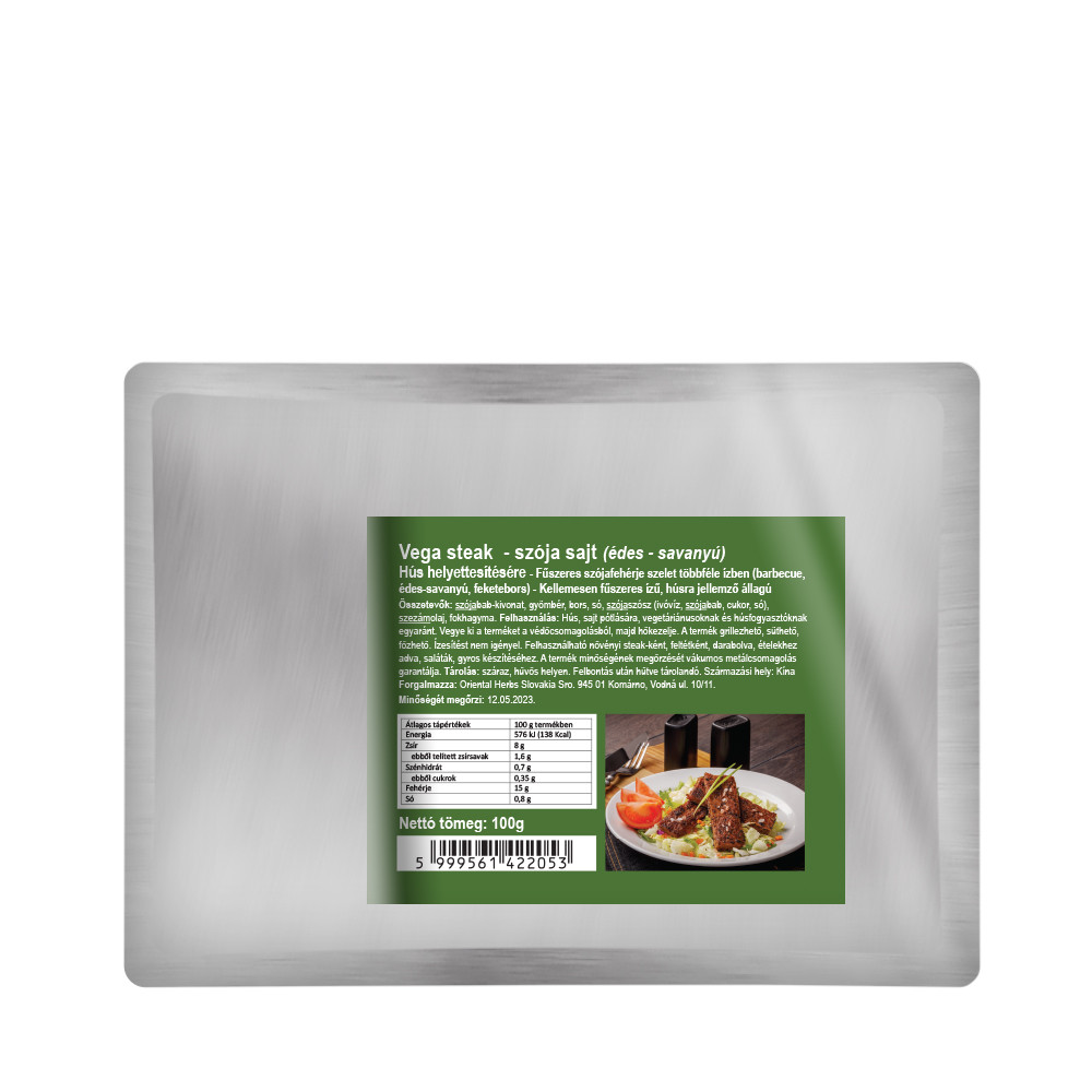 Dr. chen vega steak-szójafehérje szelet édes-savanyú 100 g