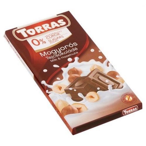 Torras zero tejcsokoládé hozzáadott cukor nélkül mogyoróval 150 g