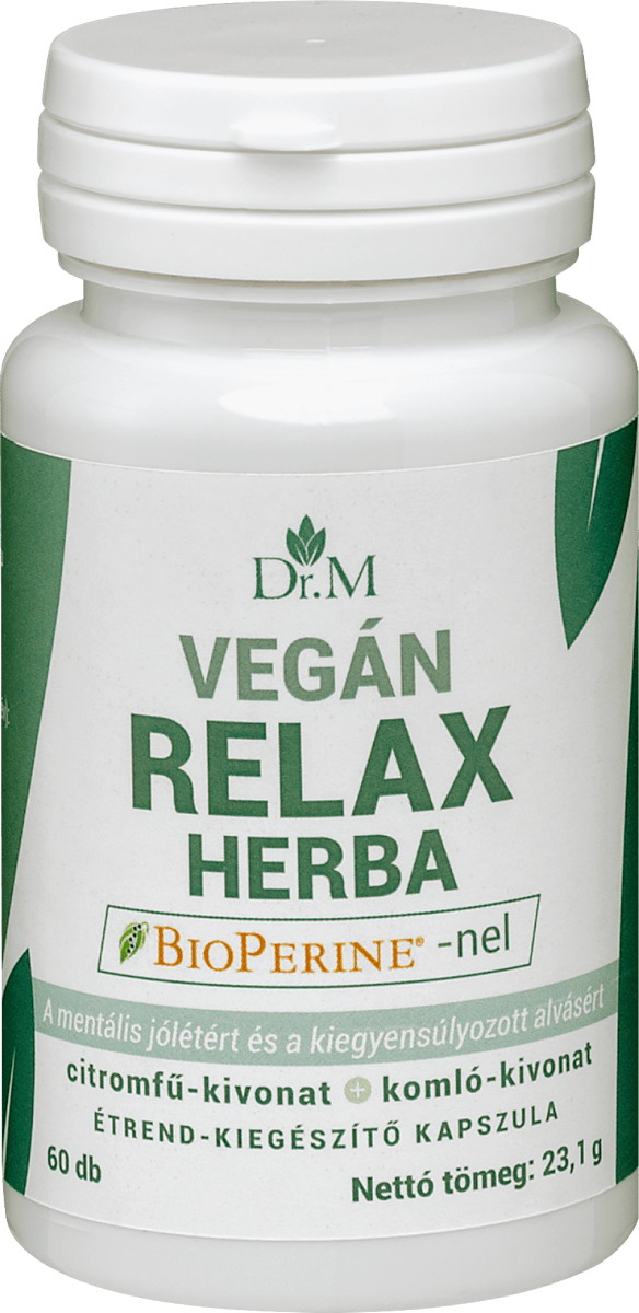 Dr. m vegán relax herba bioperine-nel kapszula 60 db
