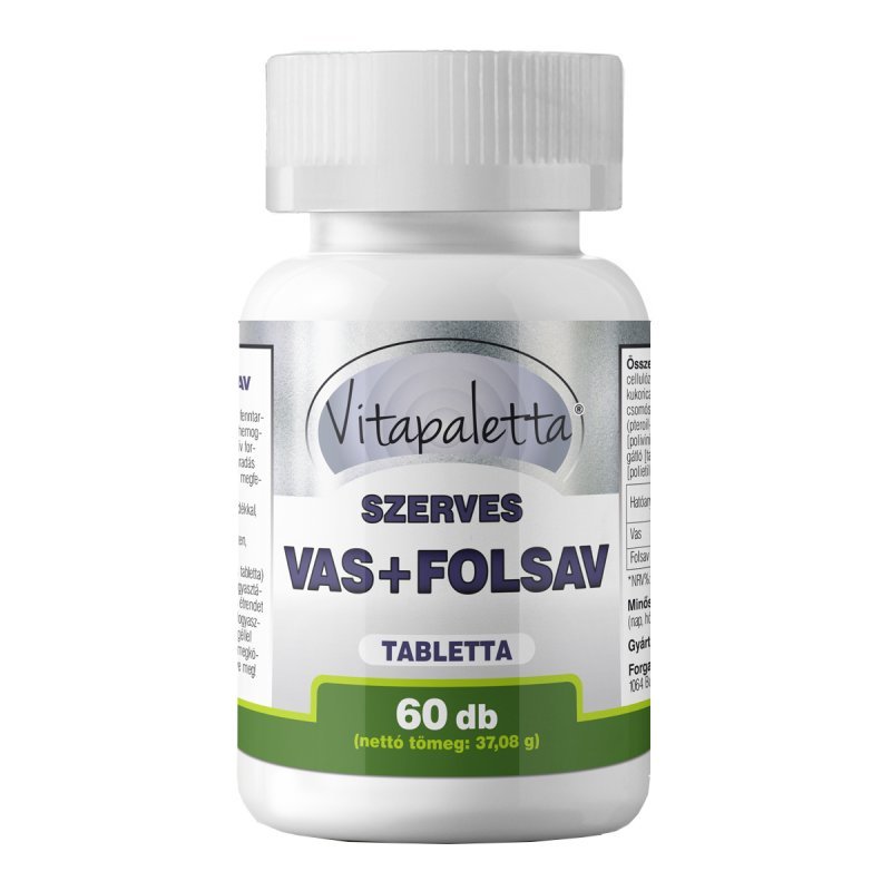 Vitapaletta szerves vas+folsav tabletta 60 db