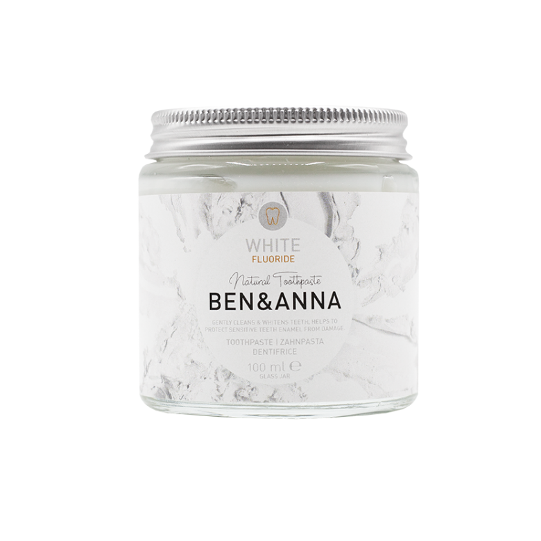 Ben&Anna tégelyes fehérítő fogkrém fluoriddal 100 ml