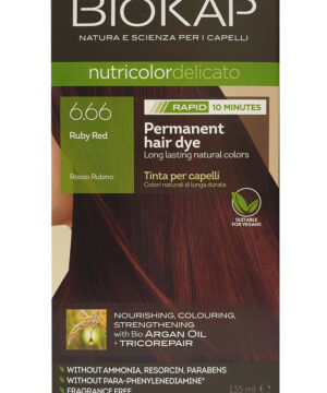 Biokap nutricolor rapid tartós hajfesték nr 6.66 ruby red 135 ml