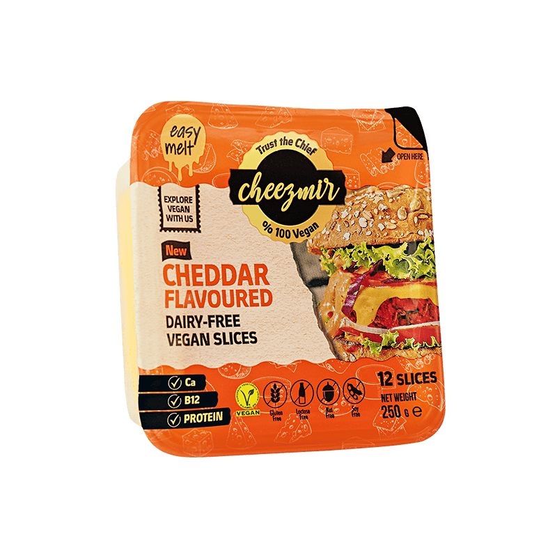 Cheezmir vegán növényi szeletek cheddar B12 vitaminnal 250 g