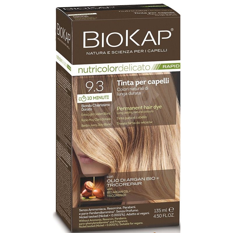 Biokap nutricolor rapid tartós hajfesték nr 9.3 extra light blond 135 ml