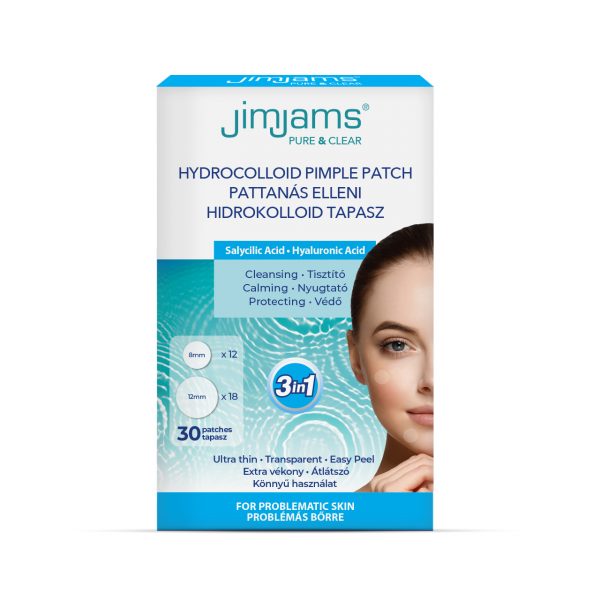 Jimjams pure & clear hidrokolloid pattanástapasz BHA + HA 30 db
