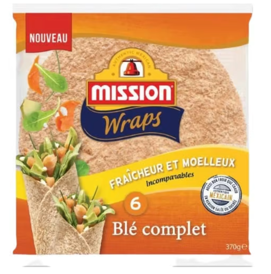 Mission teljeskiőrlésű wrap 370 g