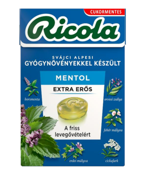 Ricola cukorka extra erős mentol 40 g