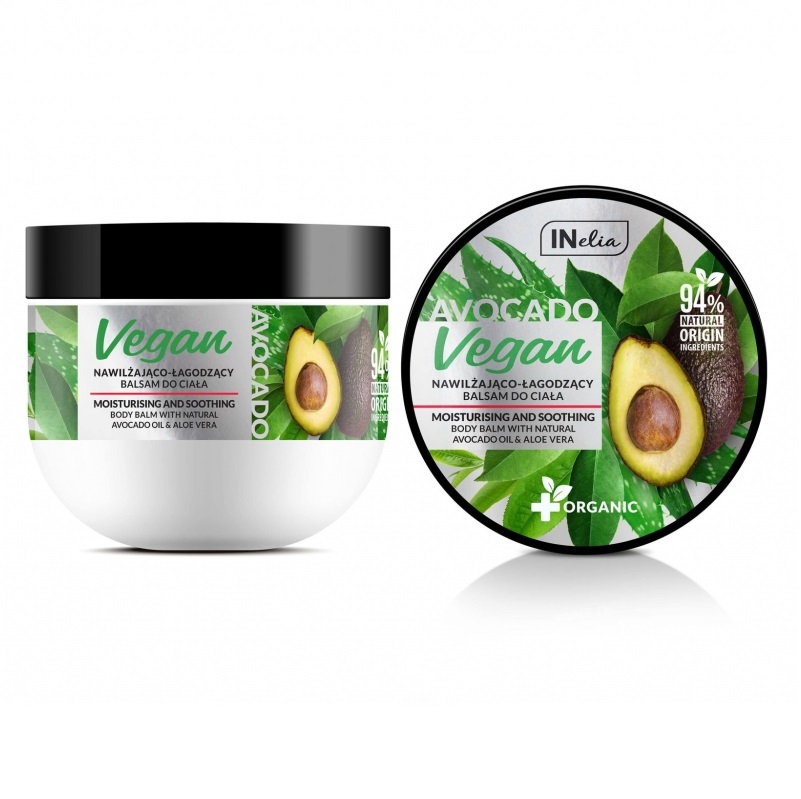 Inelia vegan testápoló hidratáló bőrnyugtató avokádó olajjal és aloe vera kivonattal 250 ml