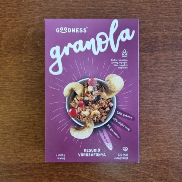 Goodness kesudiós-vörösáfonyás granola 300 g
