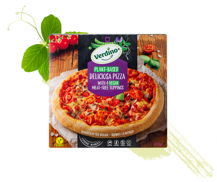 Verdino vegán pizza 4 féle vegán feltéttel 370 g
