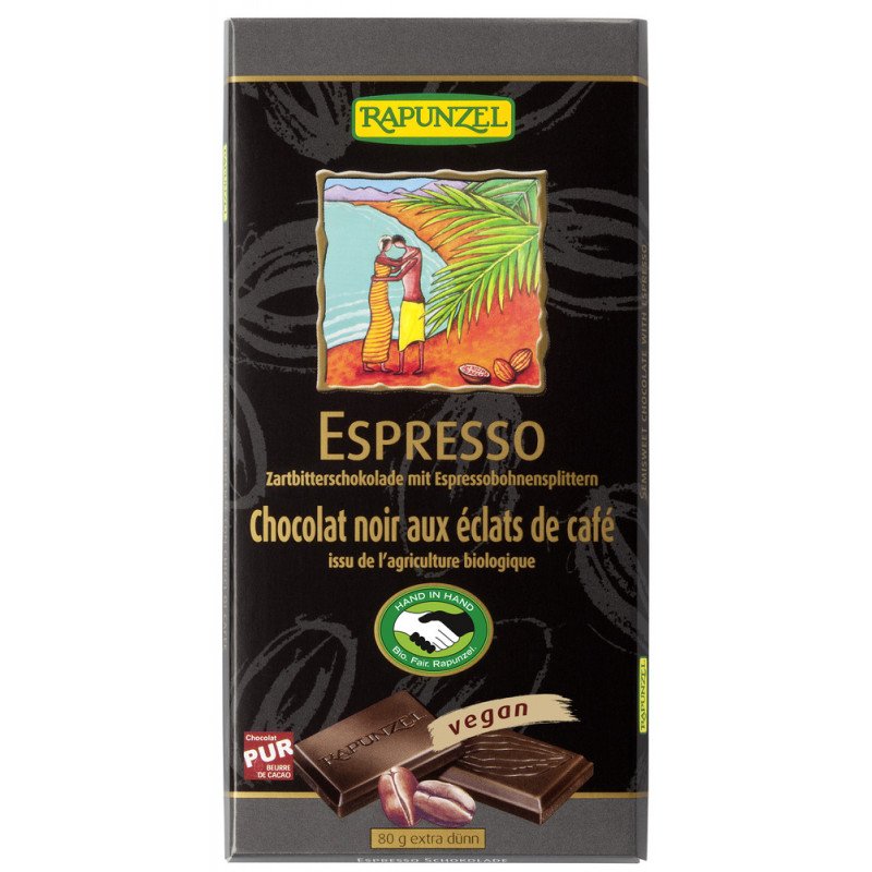 Rapunzel bio félédes kávés csokoládé 80 g