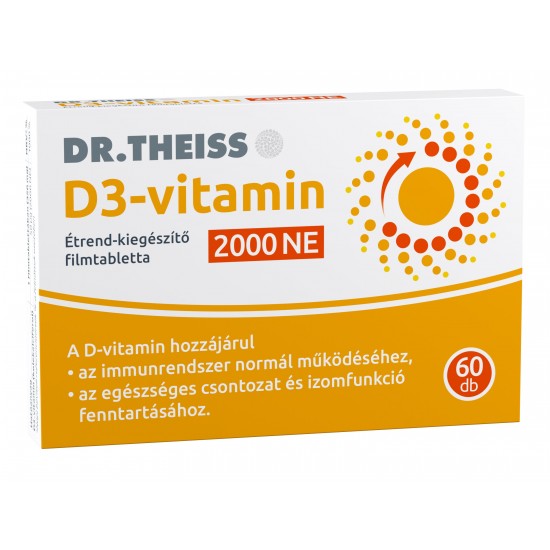 Dr.Theiss d3-vitamin étrend-kiegészítő filmtabletta 2000ne 60 db
