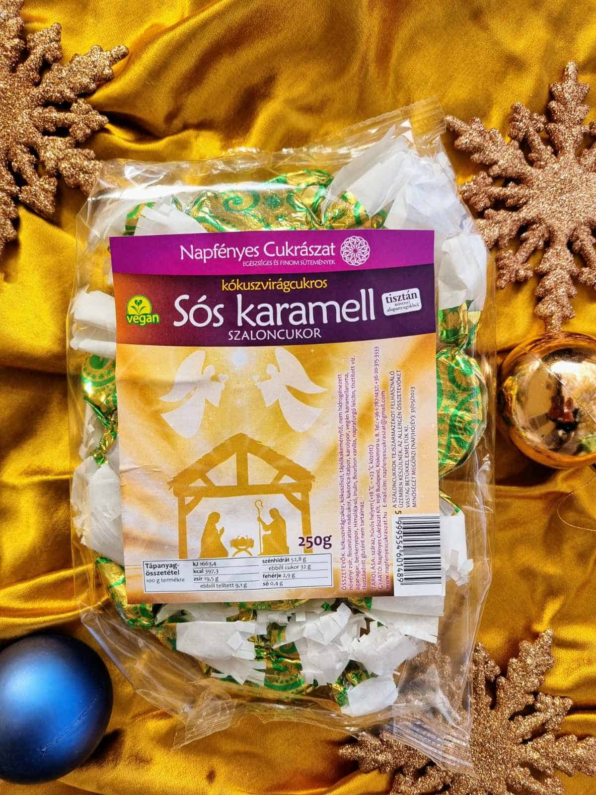 Napfényes cukrászat vegán töltött szaloncukor kókuszvirágcukros sós karamell 250 g