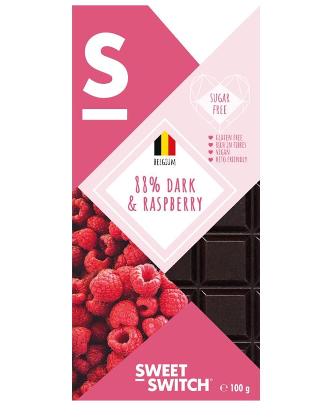 Sweet Switch étcsokoládé 88% málnás 100 g