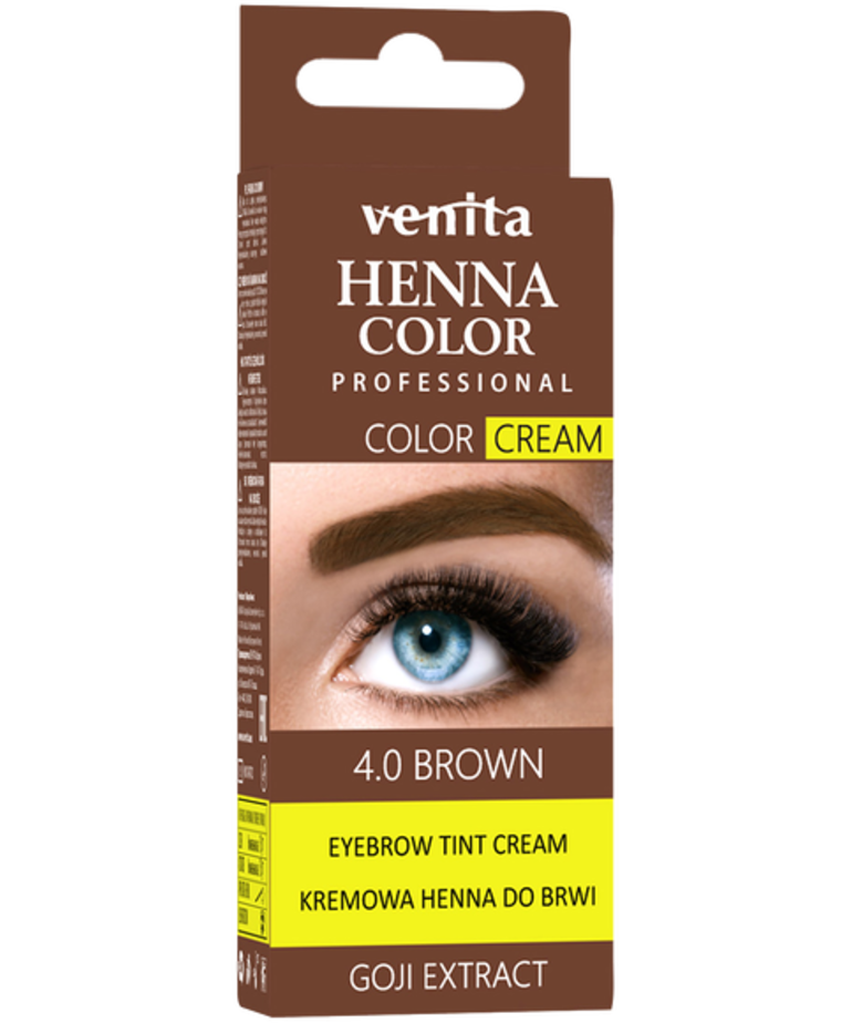 Henna Color tartós szempilla és szemöldök krémfesték középbarna goji bogyóval 15 g