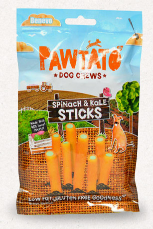 Pawtato Tubes spenót és fodros kel 120 g