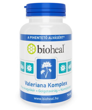Bioheal valeriana komplex (macskagyökér+golgotavirág+komlótoboz) kapszula 70 db