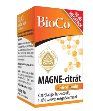 BioCo MAGNE-citrát +B6-vitamin filmtabletta 90 db