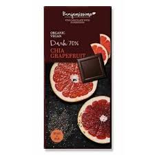 Benjamissimio bio vegán fekete csokoládé chia grapefruit 70 g