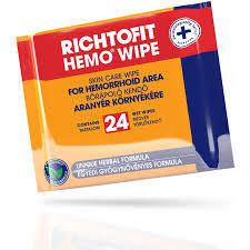 Richtofit hemo wipe bőrápoló kendő aranyér környékére 24 db