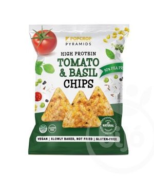 Popcrop Pyramids paradicsom-bazsalikom ízű protein chips 60 g