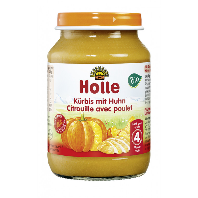 Holle bio bébiétel sütőtök-csirkehús 190 g