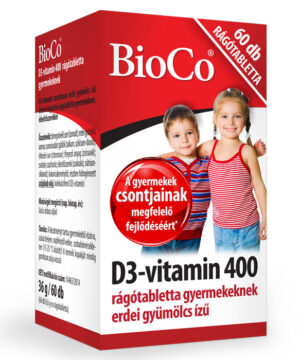 Bioco d3-vitamin 400 rágótabletta gyerekeknek 60 db erdei gyümölcs ízu