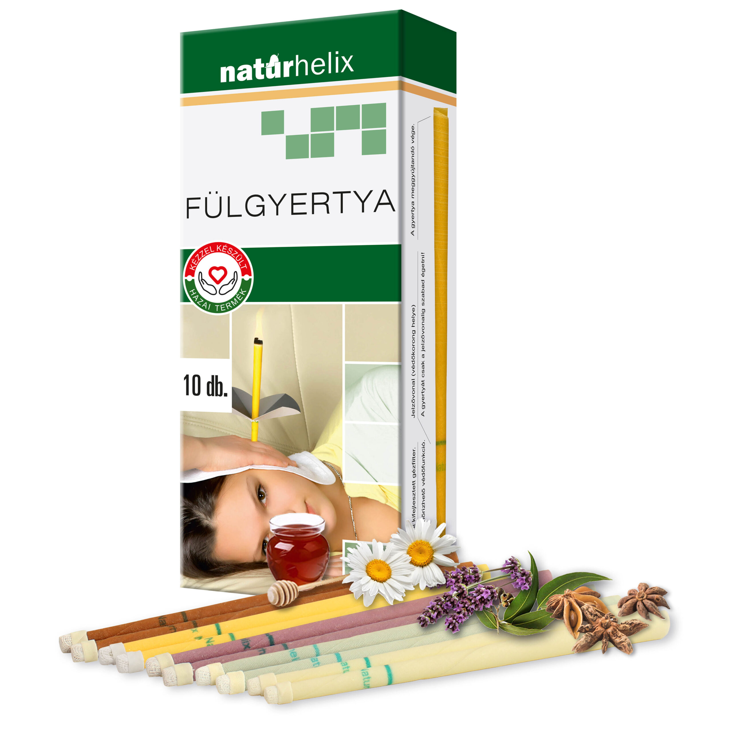 Naturhelix fülgyertya variációk 10 db