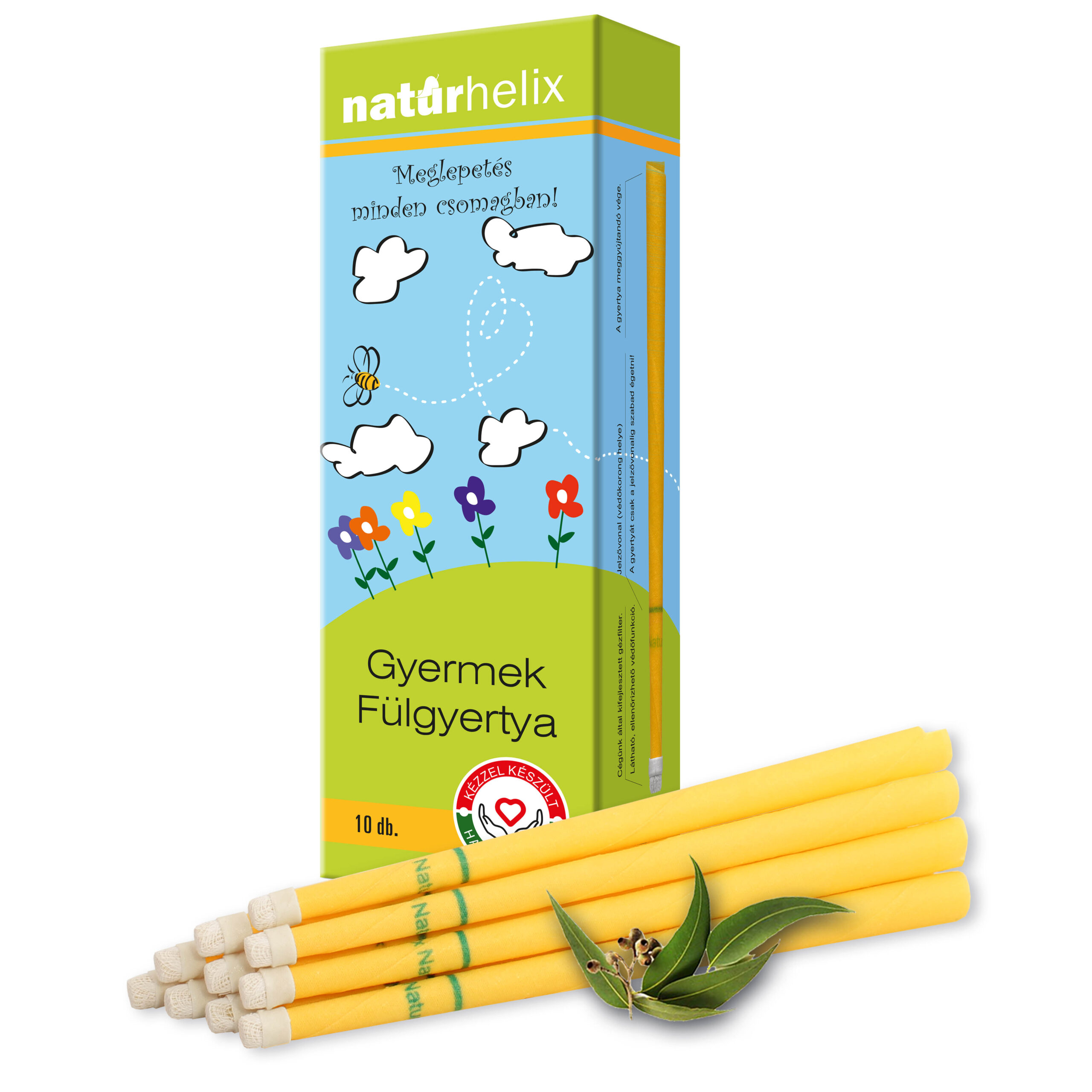 Naturhelix fülgyertya gyerek eukaliptusz 10 db