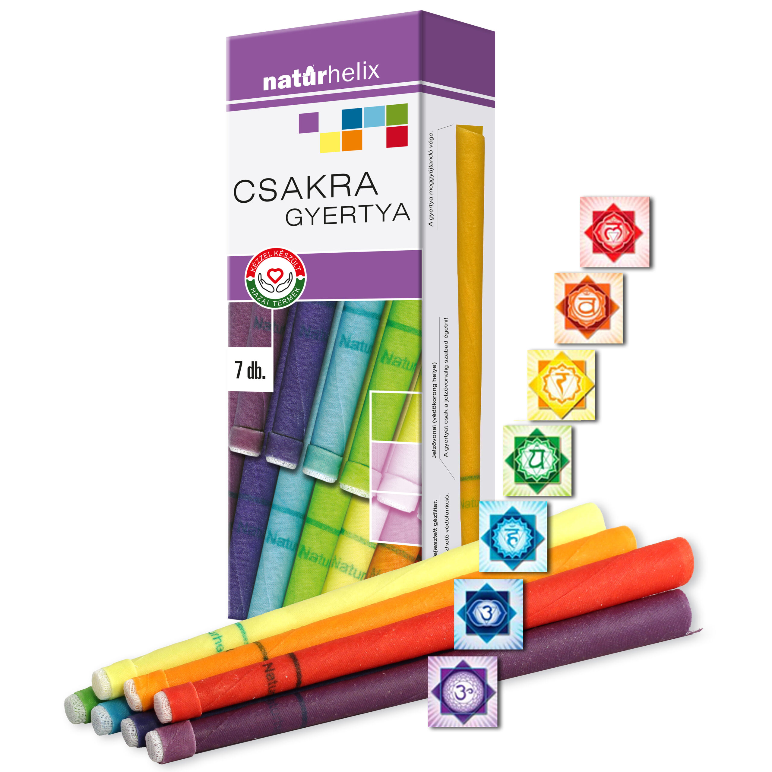 Naturhelix csakragyertya szinsor 7 db