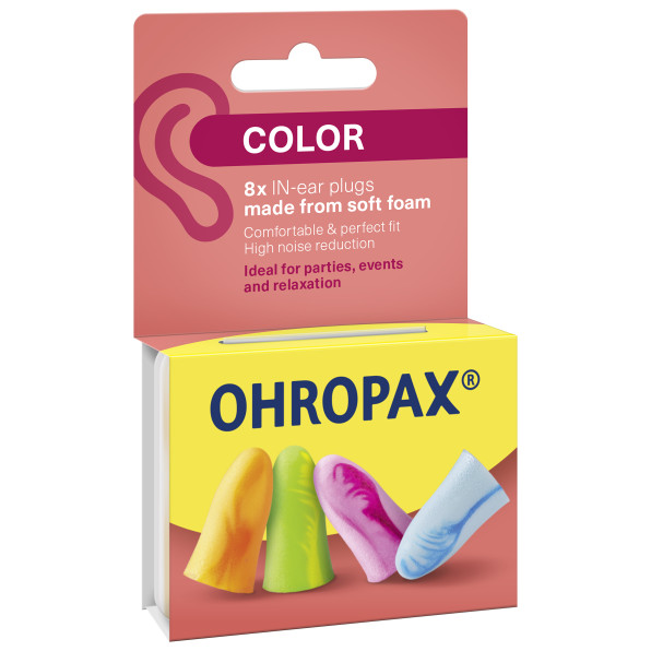 Ohropax Color 8db színes füldugó habosított műanyagból